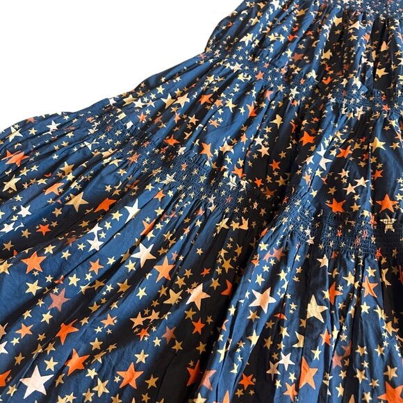 Sunshine Tienda Rio Dress Dark Sky Star Print Smocked Cotton Size 2XL Womens NWT - Picture 7 of 14